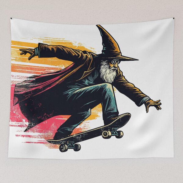 Item preview, Pop art Magical skate wizard designed and sold by TomFrontierArt.
