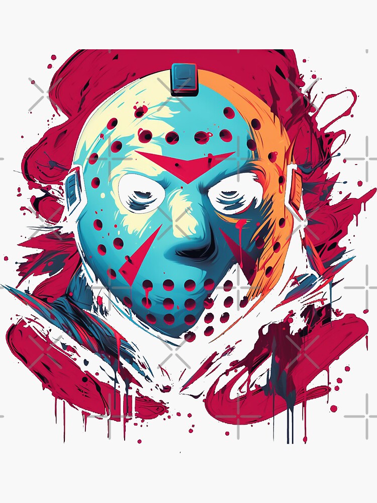 Friday the 13th Jason Vorhees Hockey Mask Sticker for Sale by King Moon