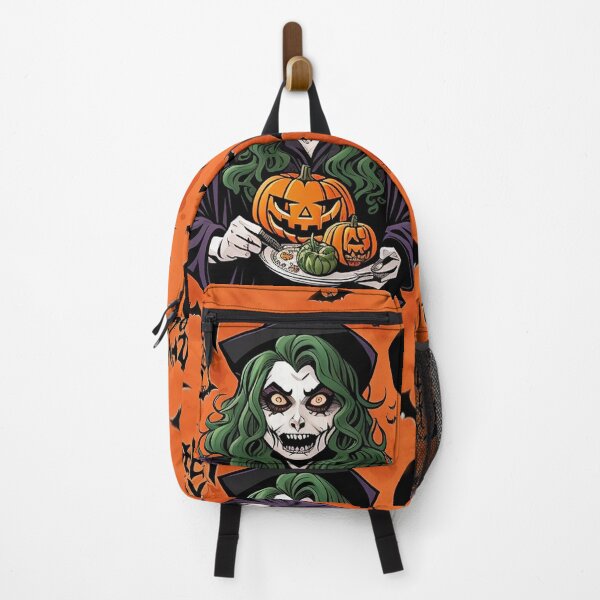 Item preview, Halloween ghostly woman holds pumpkins and bats designed and sold by JaroDesign2023.