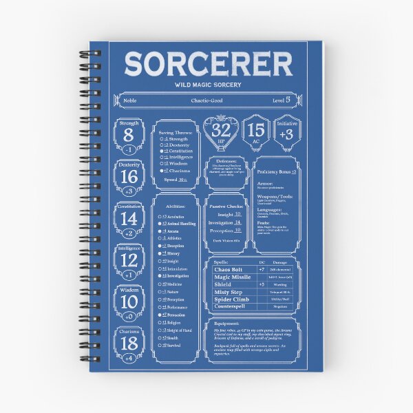 Item preview, D&D Character Shirt - The Wild Magic Sorcerer (white) designed and sold by EmeraldStorm404.