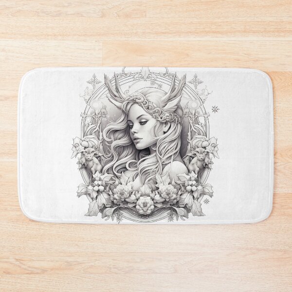 Item preview, black and white illustration of a woman designed and sold by Tiny-Mess.