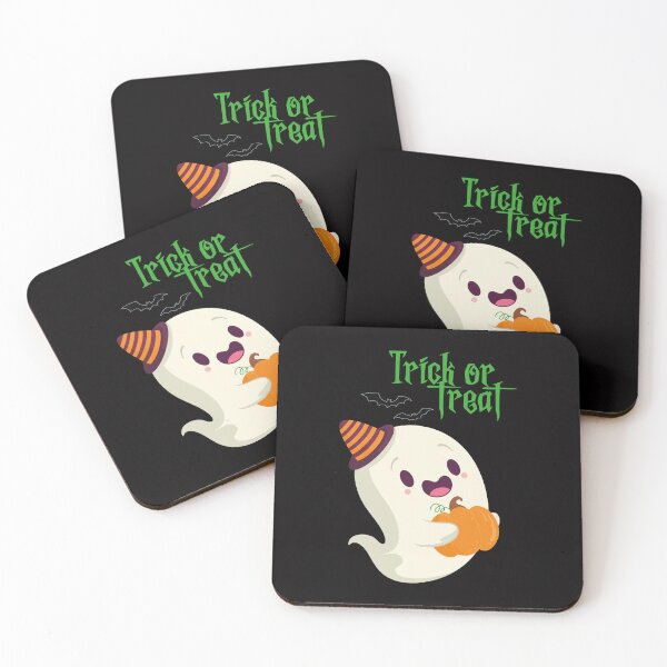 Item preview, Ghost with witch hat, asking for candy on Halloween designed and sold by Aleph-Mga.