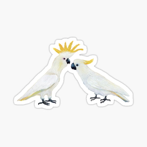 Item preview, Sulphur-Crested Cockatoo Couple designed and sold by Roy & Tiffany.