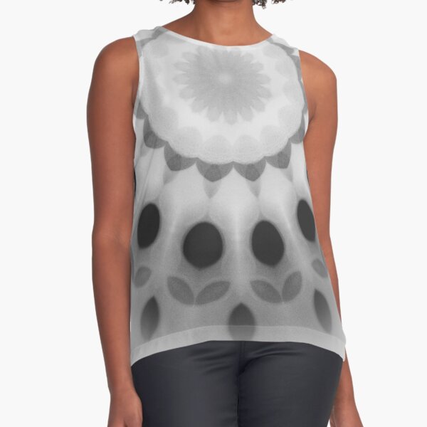 Black & white tulip pattern Sleeveless Top