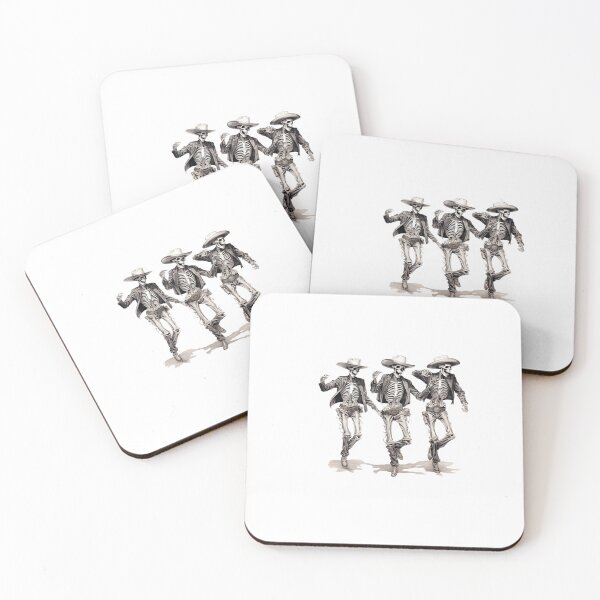 Item preview, dancing skeletons wearing cowboy hats designed and sold by Littleprintlab.