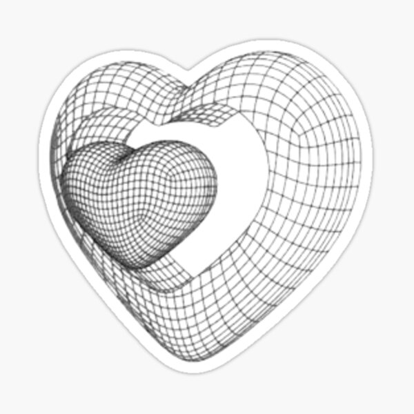 Chrome heart shape stickers Sticker for Sale by Tanuja Sharma