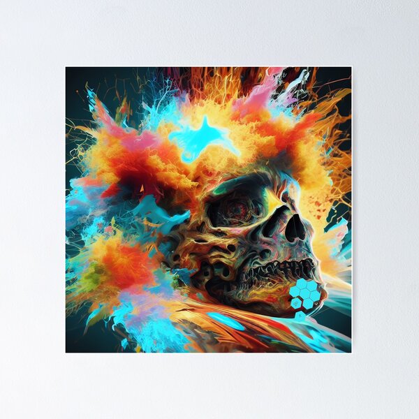 Item preview, Ethereal Explosion: Colorful Skull designed and sold by AwakenedAlchemy9.