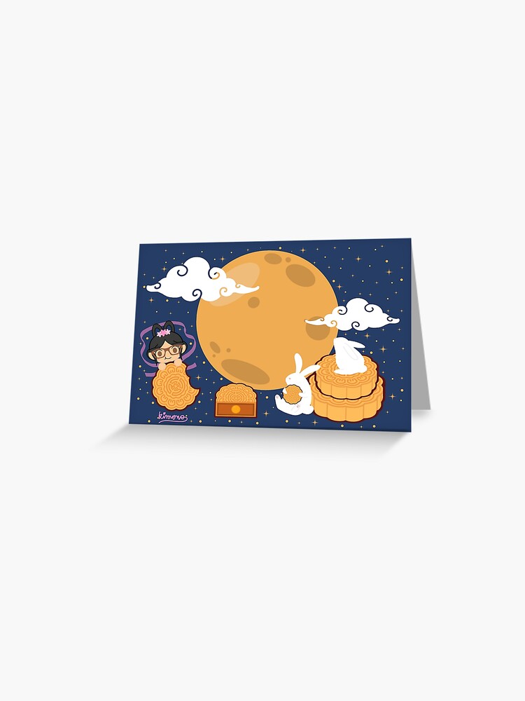 Mid-autumn or moon reunion festival greeting card Vector Image