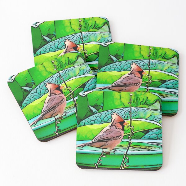 Item preview, Cardinal at the Birdbath designed and sold by JinjerS.
