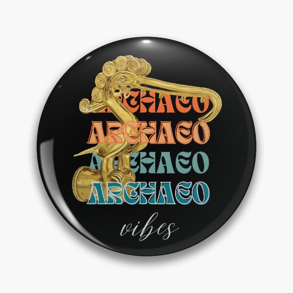 Item preview, Archeology Vibes - Anthropozoomorphic Prehispanic Artifact in Gold - Retro Art designed and sold by Carola-art.