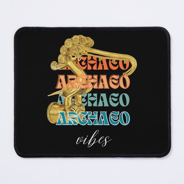 Item preview, Archeology Vibes - Anthropozoomorphic Prehispanic Artifact in Gold - Retro Art designed and sold by Carola-art.