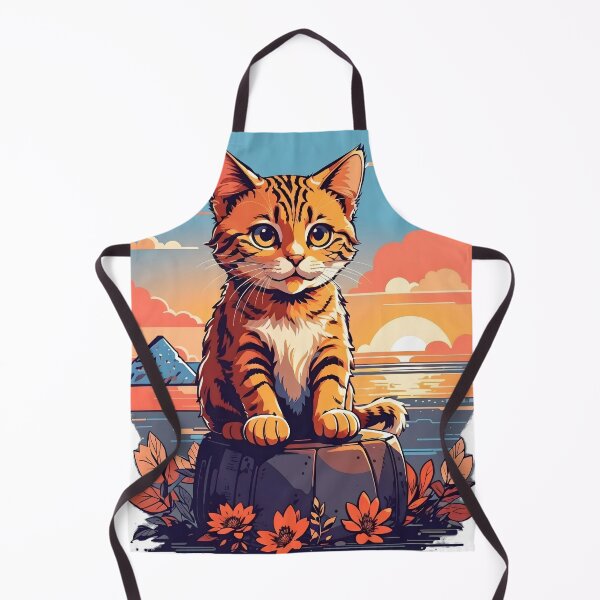 Item preview, Cat Watching Sunset designed and sold by ArtsyWishesShop.