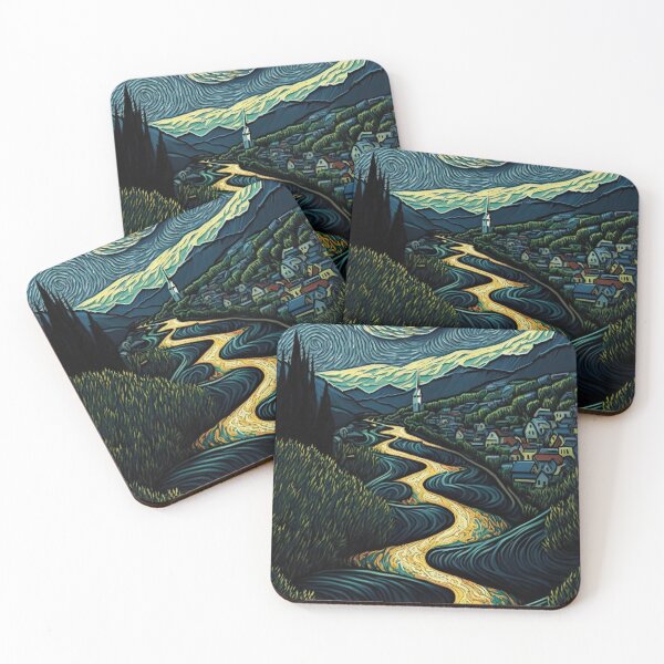 Item preview, Green Valley Village at Night designed and sold by OccultDreams.