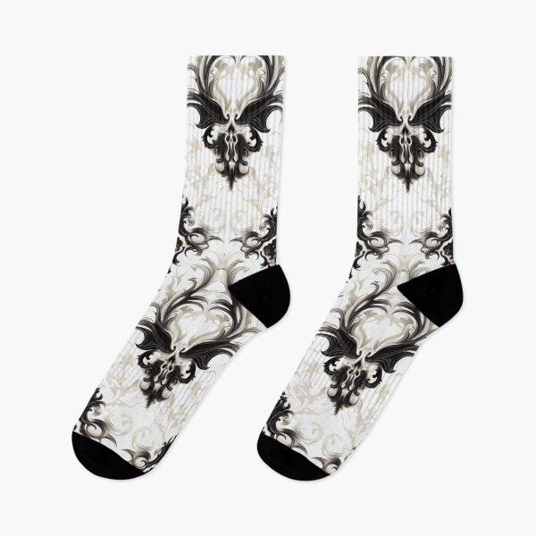 Item preview, Black/Grey Rorschach inkblot inspired patterns designed and sold by Imaginaria Inkworks.
