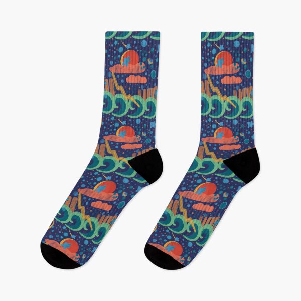 Item preview, Overseas Colorful Night Sky Coastal Pattern designed and sold by MayCartPrintArt.