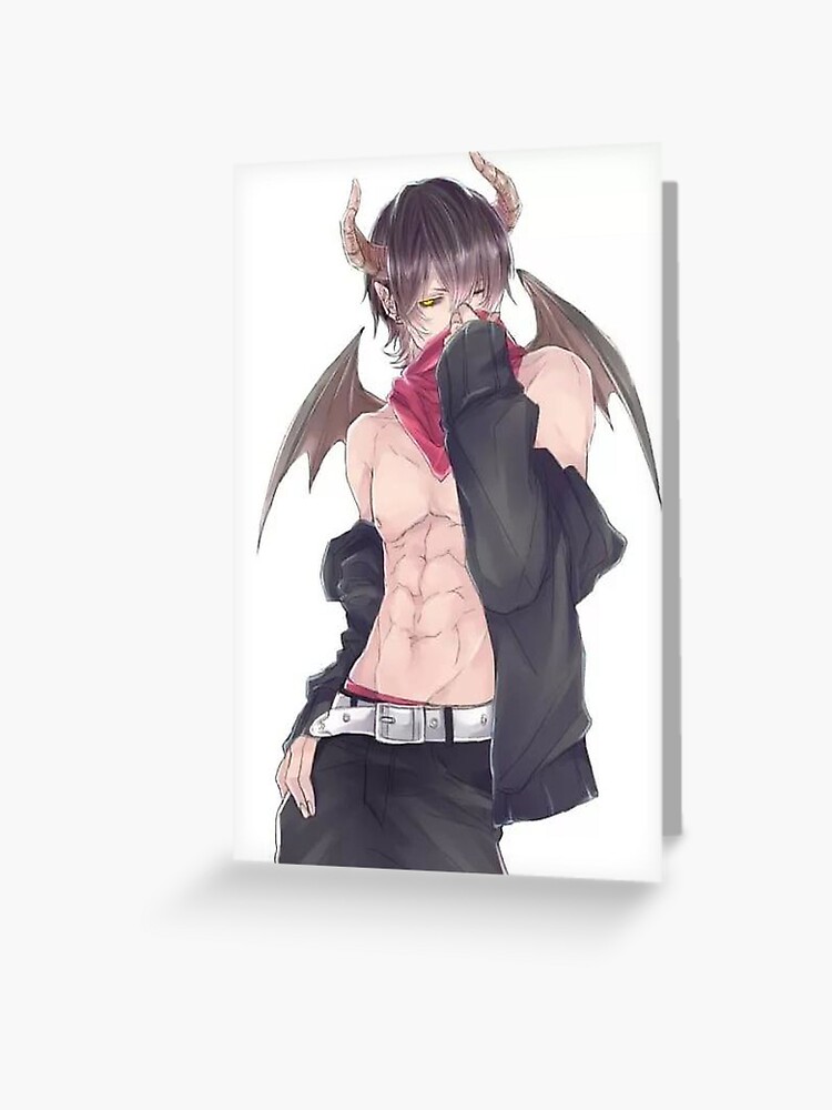 Muscular Anime Boy | Greeting Card