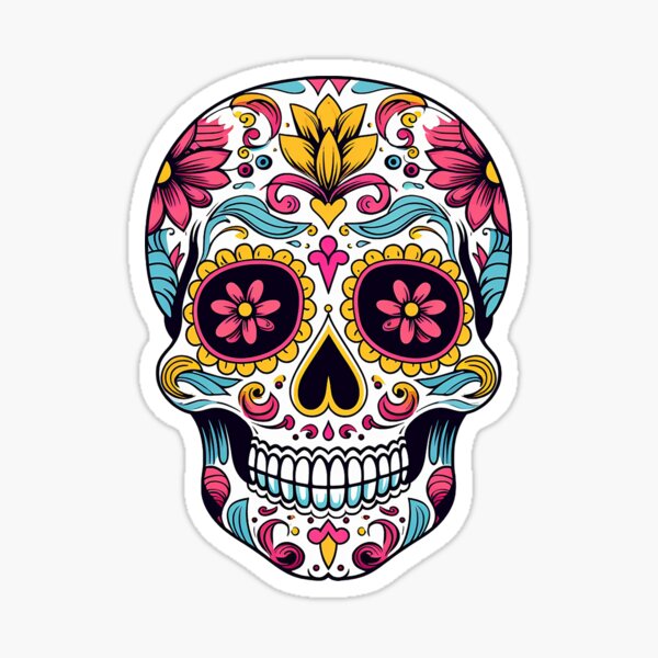 Aperçu de l'œuvre Crâne de sucre, crâne mexicain, Jour des Morts, Dias de Los Muertos No. 1 créée et vendue par meganohm.