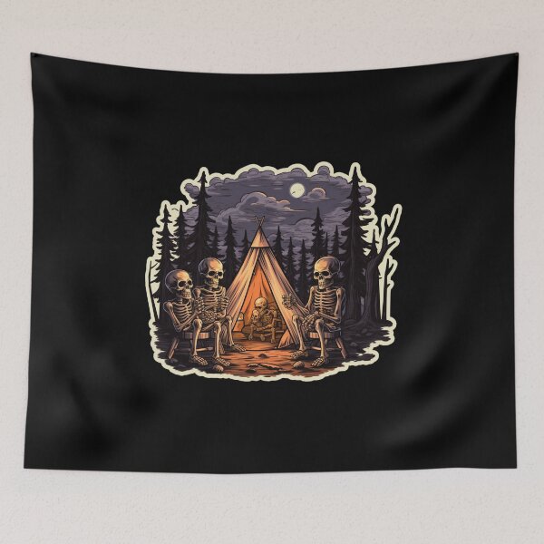 Item preview, Skeletons Camping Halloween designed and sold by Mateusz Majcherek.