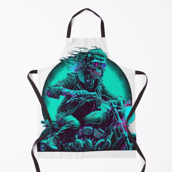 Item preview, Skeleton Riding Motorcycle Retro Style Roadtrip designed and sold by GrimAndGrind.