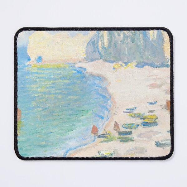 Item preview, ÉTRETAT - THE BEACH AND THE FALAISE D'AMONT by Claude Monet, Pastel Blue designed and sold by evermore-design.