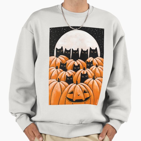 Sweatshirt Halloween Chat Noir Citrouille – Design Automne Fantaisiste