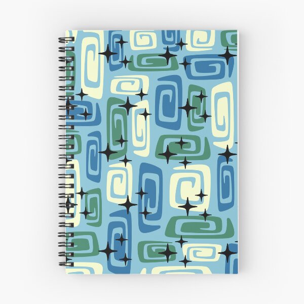 Item preview, Retro Mid Century Modern Cosmic Abstract 751 Mid Mod Blue and Green designed and sold by tonymagnerart.