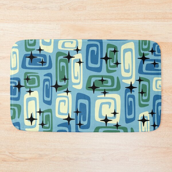 Item preview, Retro Mid Century Modern Cosmic Abstract 751 Mid Mod Blue and Green designed and sold by tonymagnerart.
