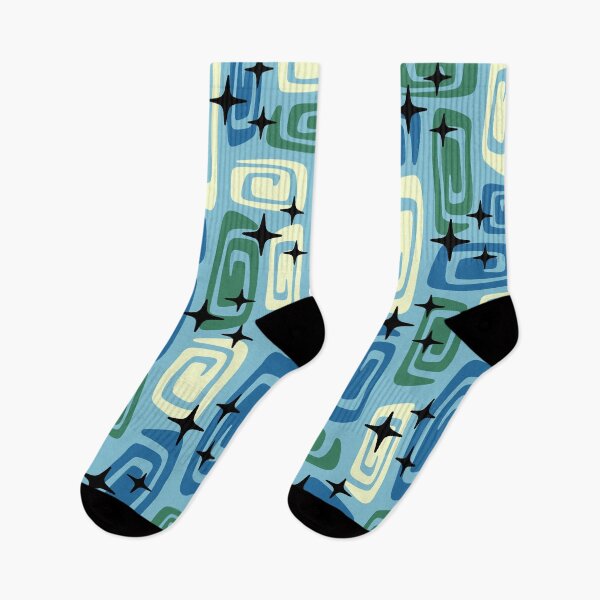Item preview, Retro Mid Century Modern Cosmic Abstract 751 Mid Mod Blue and Green designed and sold by tonymagnerart.