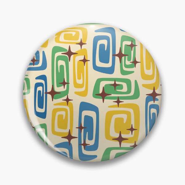 Item preview, Retro Mid Century Modern Cosmic Abstract 751 Mid Mod Yellow Blue and Green designed and sold by tonymagnerart.
