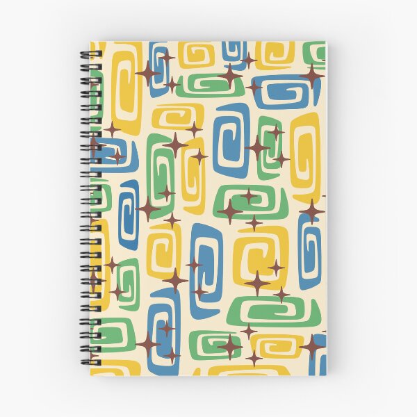 Item preview, Retro Mid Century Modern Cosmic Abstract 751 Mid Mod Yellow Blue and Green designed and sold by tonymagnerart.