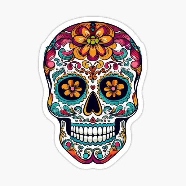 Item preview, Sugar Skull, Mexican Skull, Day of the Dead, Dias de Los Muertos No. 5 designed and sold by meganohm.
