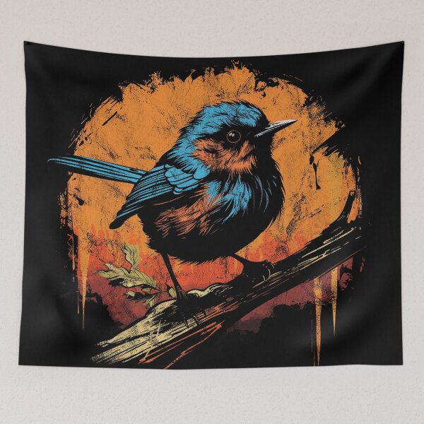 Item preview, Superb Fairywren - Distressed Vintage Street Art Australian Birds designed and sold by GVRDesign.