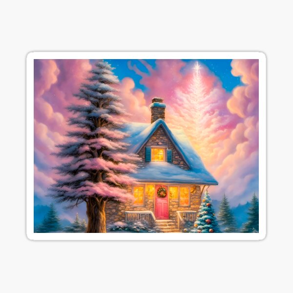 Christmas Cottage Sticker