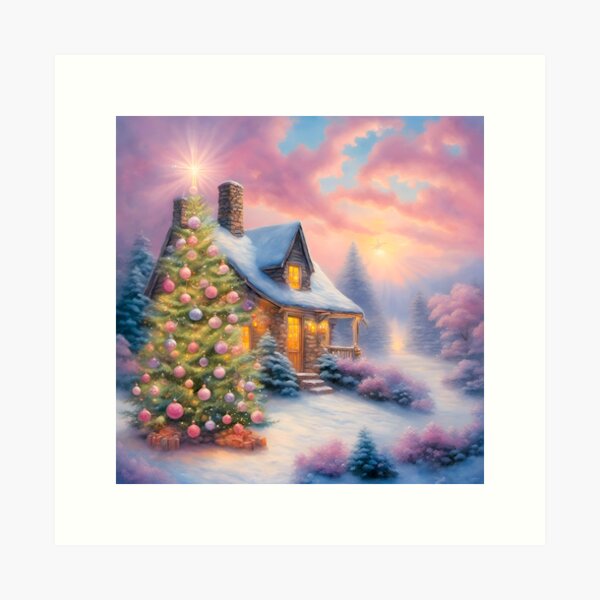 Christmas Cottage Art Print