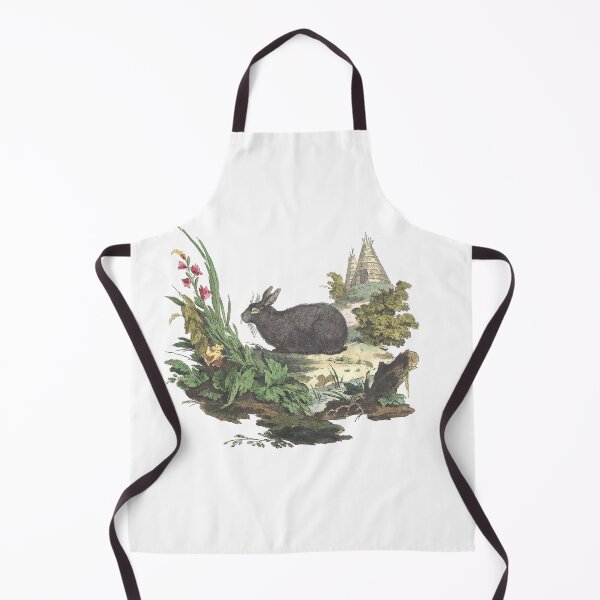 Item preview, Black Bunny Rabbit in Garden Outside Teepee Vintage Chromolithograph Innocente Alessandri Painting Animal Lover Gift designed and sold by ElegantTeaTime.
