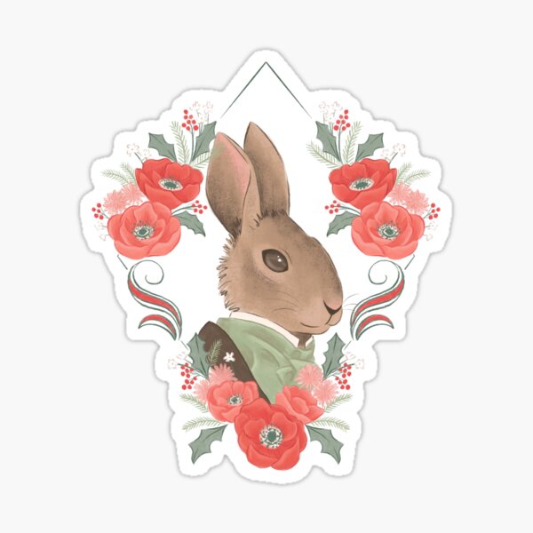 Holiday Rabbit Sticker