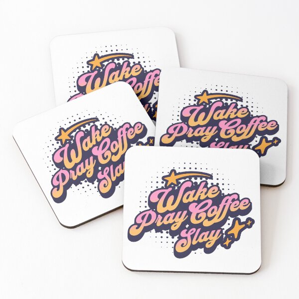 Item preview, Wake Pray Coffee Slay: Retro Pop Art Faith designed and sold by JazzyCrafting.