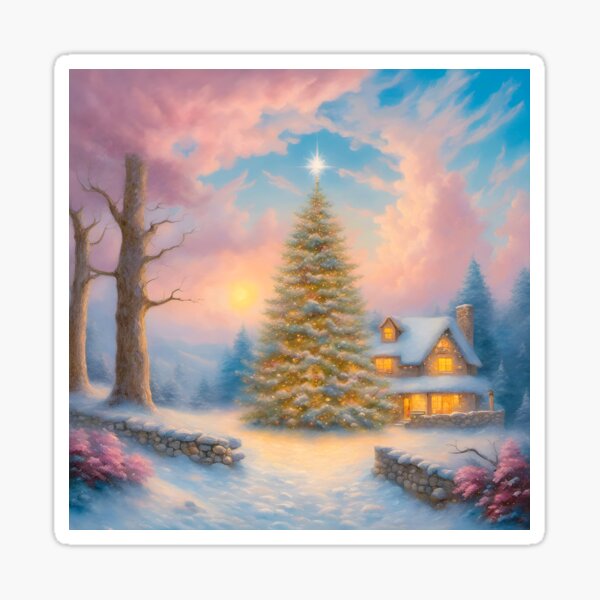 Christmas Cottage Sticker
