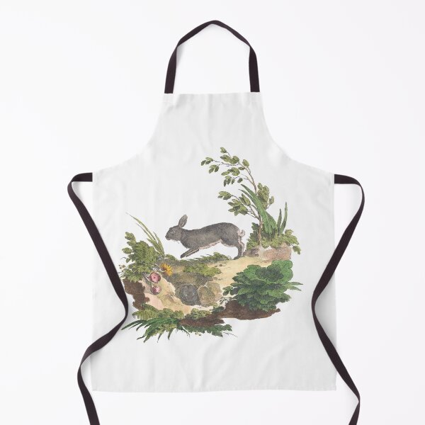 Item preview, Brown Rabbits in Garden and Burrough Vintage Chromolithograph by Innocente Alessandri Painting Animal Lover Gift designed and sold by ElegantTeaTime.