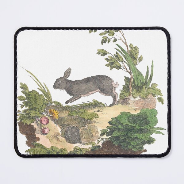 Item preview, Brown Rabbits in Garden and Burrough Vintage Chromolithograph by Innocente Alessandri Painting Animal Lover Gift designed and sold by ElegantTeaTime.