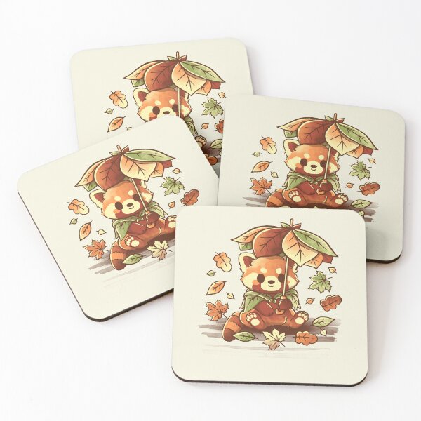 Item preview, Red panda leaf umbrella designed and sold by NemiMakeit.