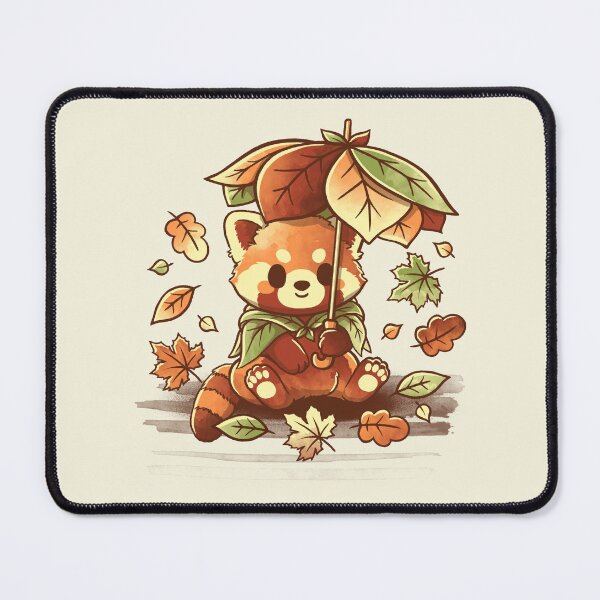 Item preview, Red panda leaf umbrella designed and sold by NemiMakeit.