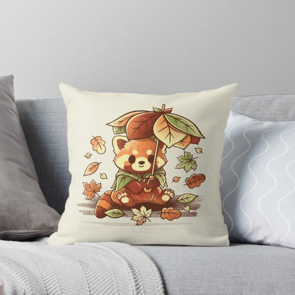Item preview, Red panda leaf umbrella designed and sold by NemiMakeit.
