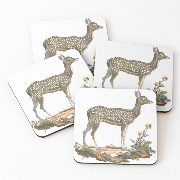 Item preview, Female Deer Standing in Dirt with Flowers Vintage Chromolithograph Doe Painting Animal Lover Gift designed and sold by ElegantTeaTime.