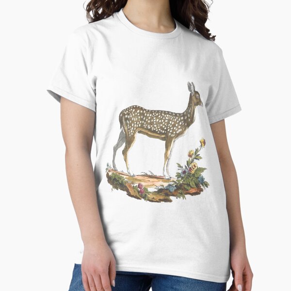 Item preview, Female Deer Standing in Dirt with Flowers Vintage Chromolithograph Doe Painting Animal Lover Gift designed and sold by ElegantTeaTime.