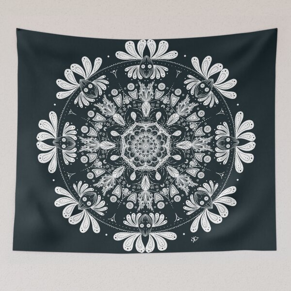 Item preview, Beautiful Mask - Floral Mandala (White variation) designed and sold by Kara Cooper.