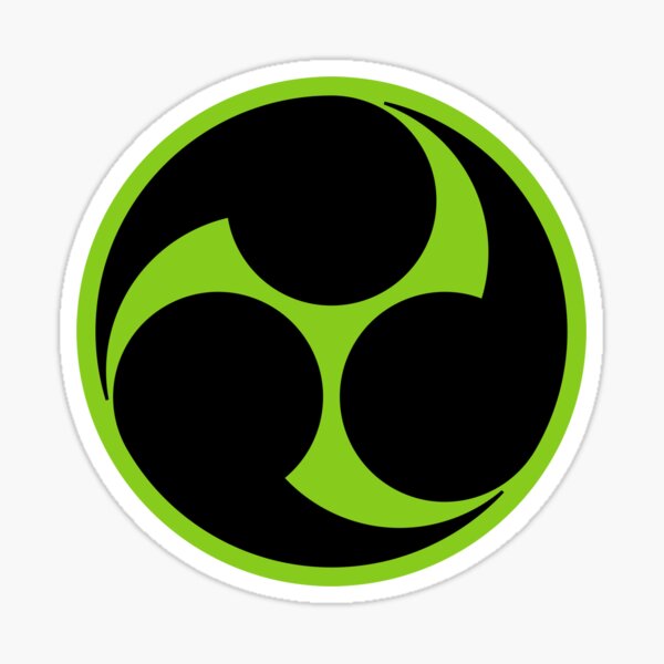 Kobayakawa Mon Japanese clan in black Sticker