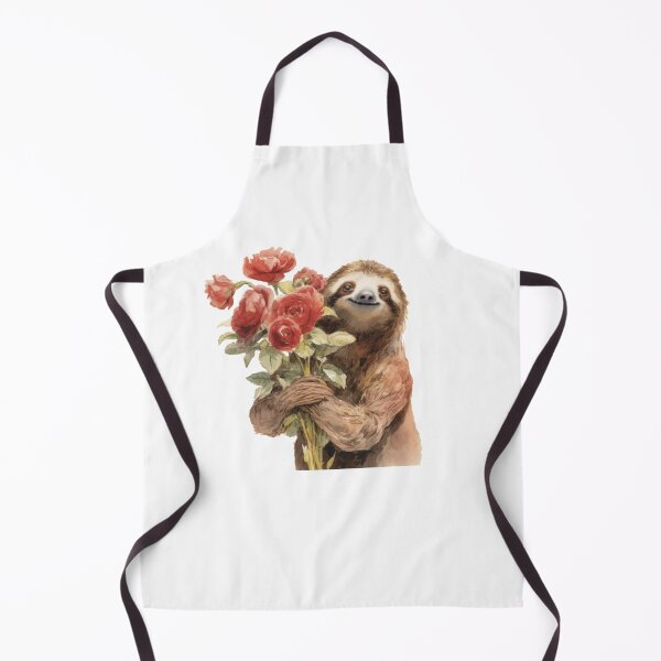 Item preview, Sloth with Bouquet of Roses, Vintage Style Sloth designed and sold by CreativeDecorCo.