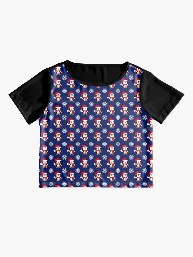 Disover Colorful Christmas penguin and snowflakes pattern  Top