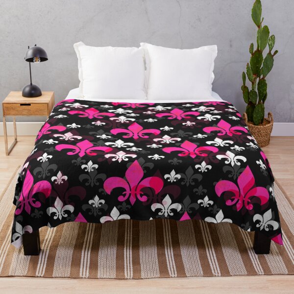 Item preview, Flor de lis negra rosada designed and sold by PatternTitan.